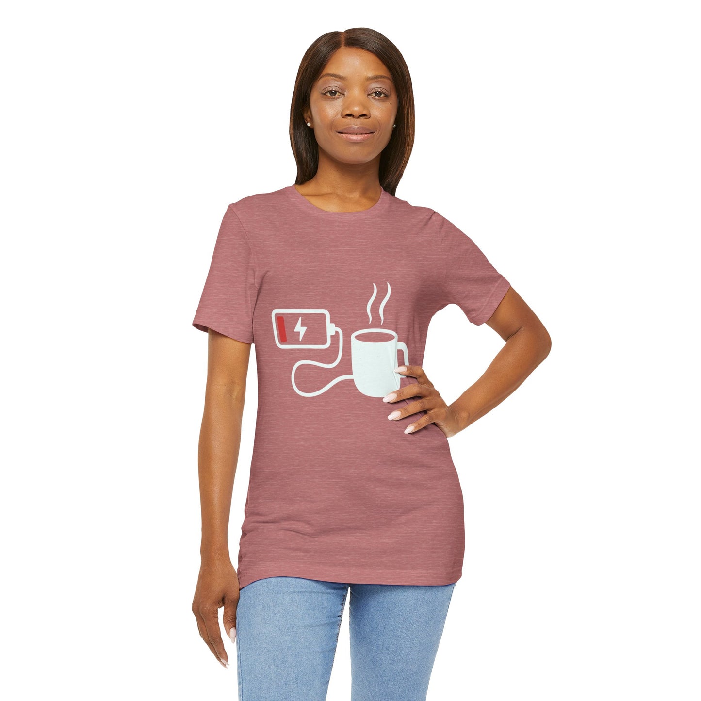 Low Battery Need Coffee Tee – Funny Caffeine Graphic T-Shirt