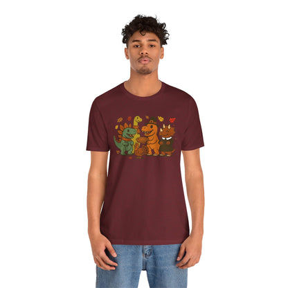 Thanksgiving Dinosaur T-Shirt – Funny Dino Thanksgiving Tee