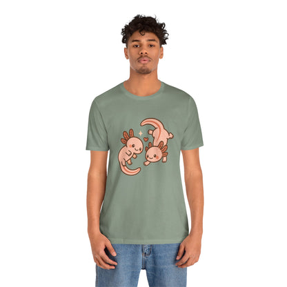 Kawaii Axolotl T-Shirt – Cute Tee with Smiling Axolotls - WhimSpin - https://whimspin.com