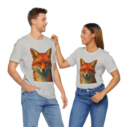 Geometric Fox T-Shirt – Polygon Animal Tee with Nature Vibes - WhimSpin - https://whimspin.com