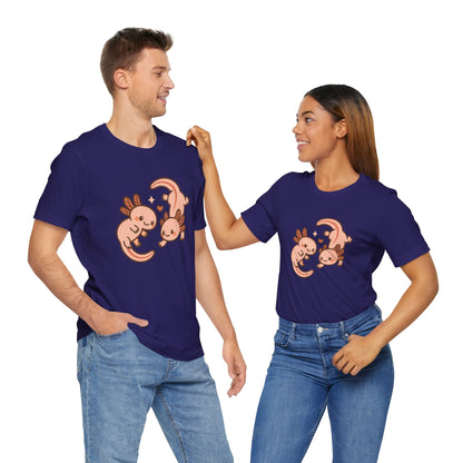Kawaii Axolotl T-Shirt – Cute Tee with Smiling Axolotls - WhimSpin - https://whimspin.com