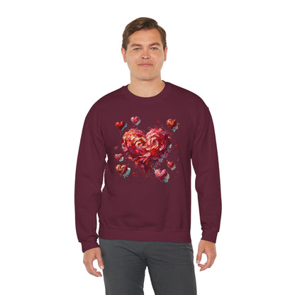 Impressionistic Heart Sweatshirt – Painterly Valentine's Day Art Pullover