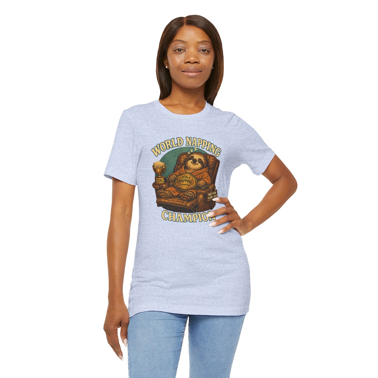 World Napping Champion T-Shirt – Funny Sloth Nap Tee