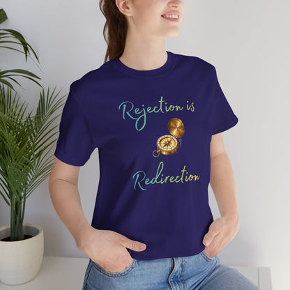 Rejection Is Redirection T-Shirt – Motivational Compass Quote Tee