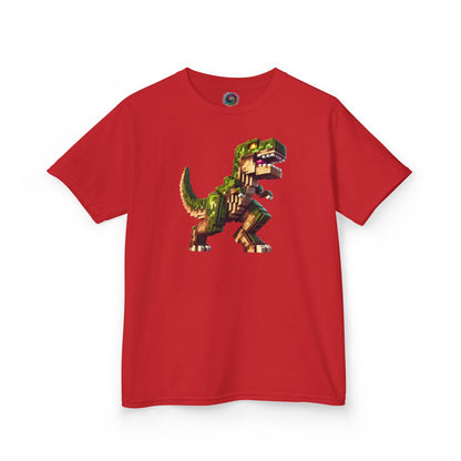 Pixel Dinosaur Kids T-Shirt – Retro Pixel T-Rex Gamer Tee