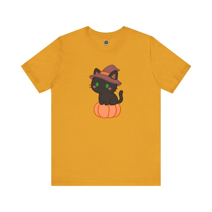 Halloween Cat Shirt – Cute Cat on a Pumpkin Graphic Tee