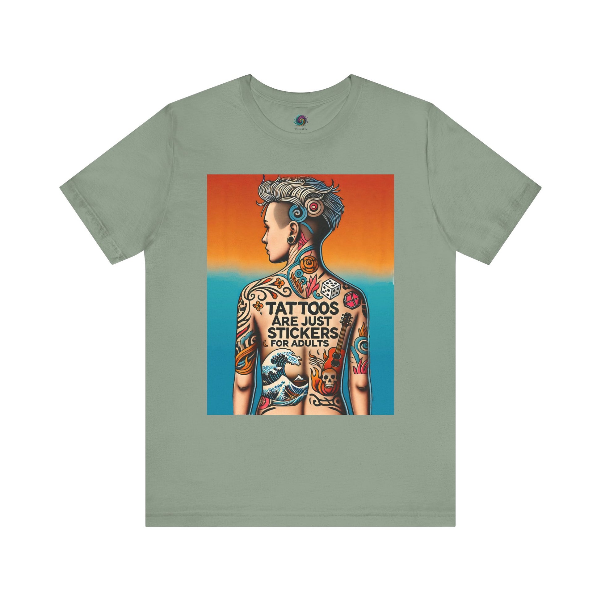 Tattoos Are Just Stickers for Adults T-Shirt – Funny Tattoo Lover Graphic Tee - WhimSpin - https://whimspin.com