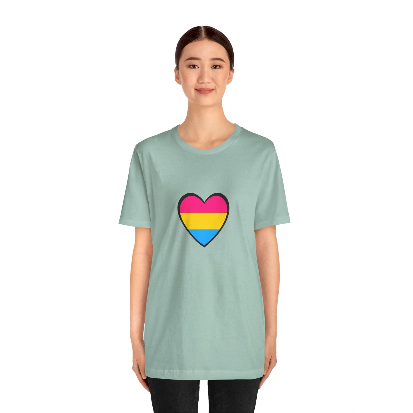 Pansexual Pride Flag Heart Tee – LGBTQ+ Pan Flag Minimalist Shirt - WhimSpin - https://whimspin.com