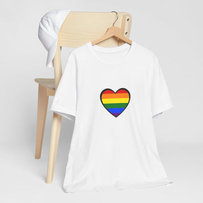 Pride Heart Flag T-Shirt – Rainbow Heart LGBTQ+ Equality Tee
