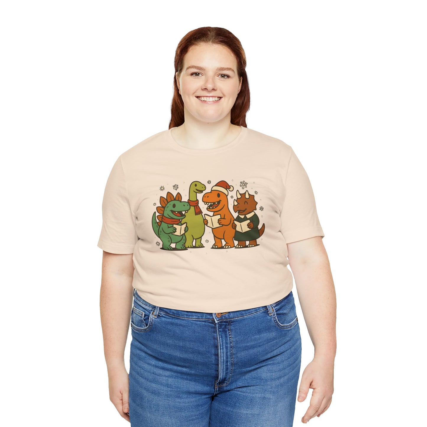 Dinosaur Carolers T-Shirt – Cute Dino Christmas Singing Tee