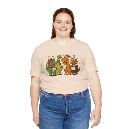 Dinosaur Carolers T-Shirt – Cute Dino Christmas Singing Tee