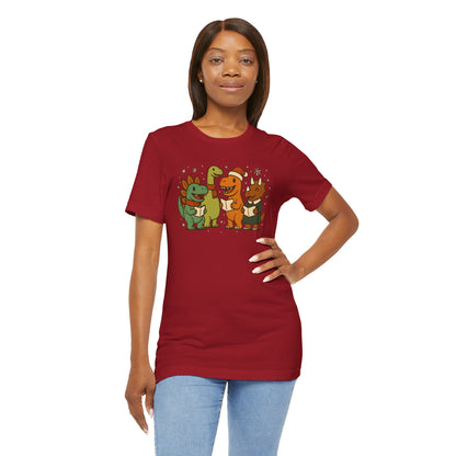 Dinosaur Carolers T-Shirt – Cute Dino Christmas Singing Tee