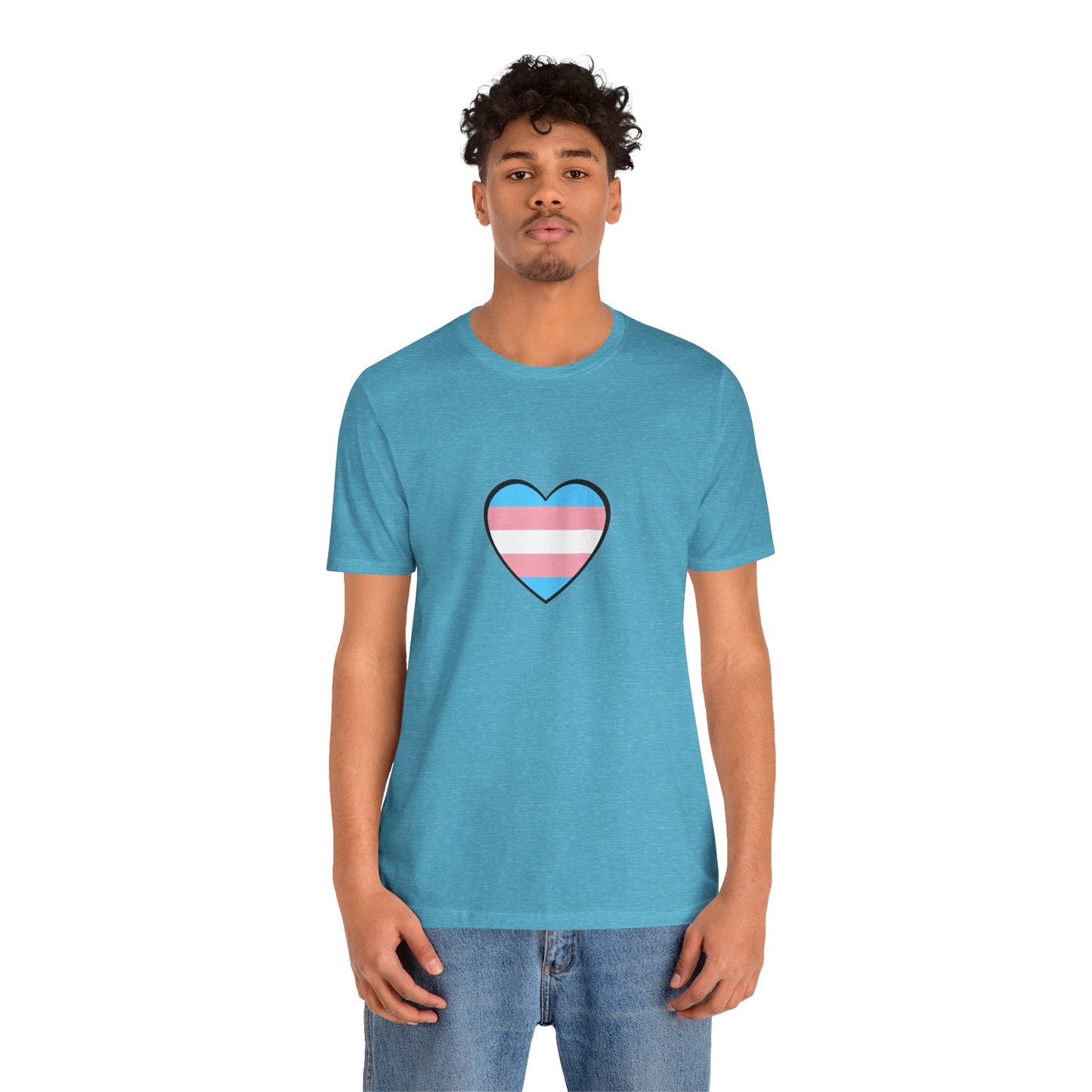 Transgender Flag Heart T-Shirt – LGBTQ+ Trans Flag Graphic Tee