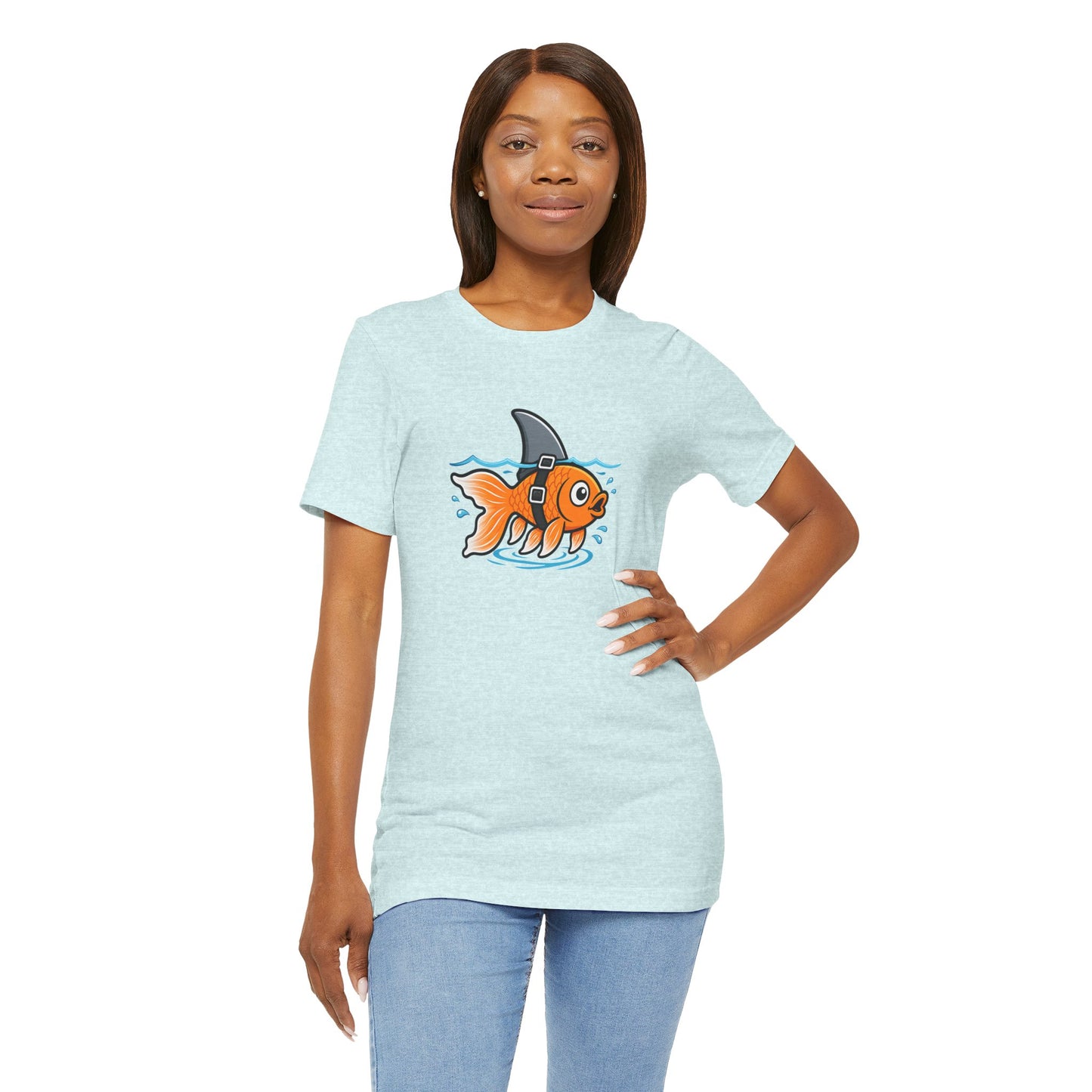 Goldfish Shark T-Shirt – Funny Fish Swimming  Graphic Tee