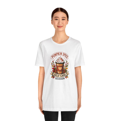 Pumpkin Spice Self Care Season T-Shirt – Funny Fall Coffee Tee