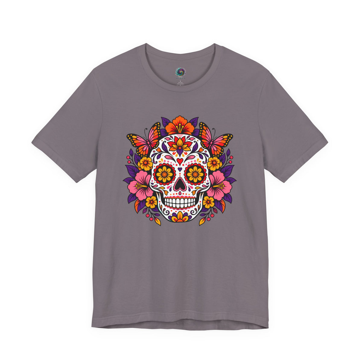 Floral Sugar Skull T-Shirt – Colorful Día de los Muertos Inspired Tee