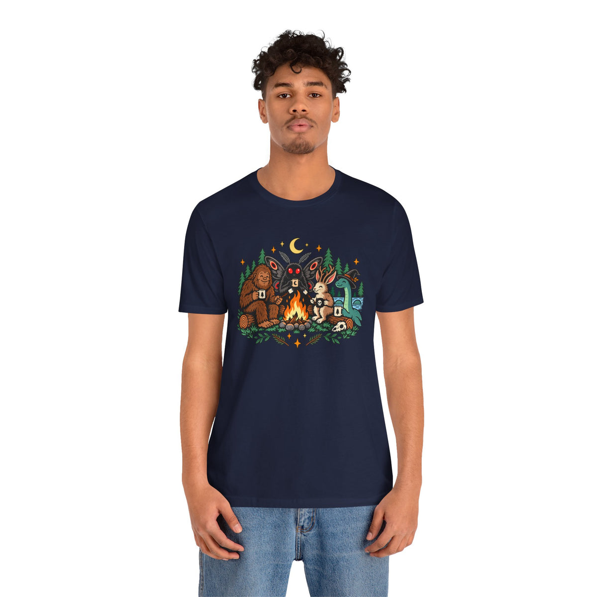Cryptid Campfire T-Shirt – Bigfoot, Mothman & Nessie Tee