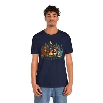 Cryptid Campfire T-Shirt – Bigfoot, Mothman & Nessie Tee