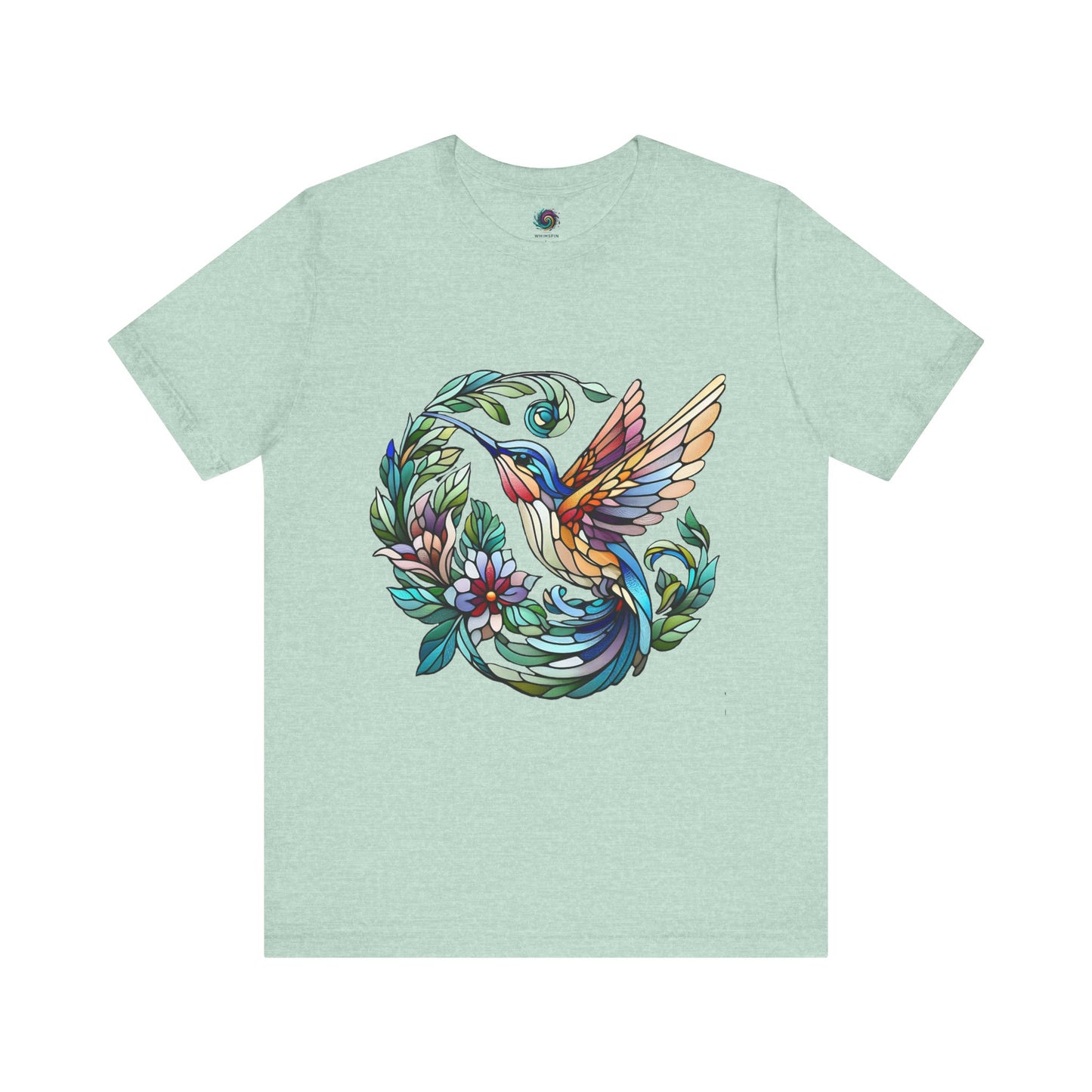 Stained Glass Hummingbird Tee – Vibrant Nature Shirt - WhimSpin - https://whimspin.com