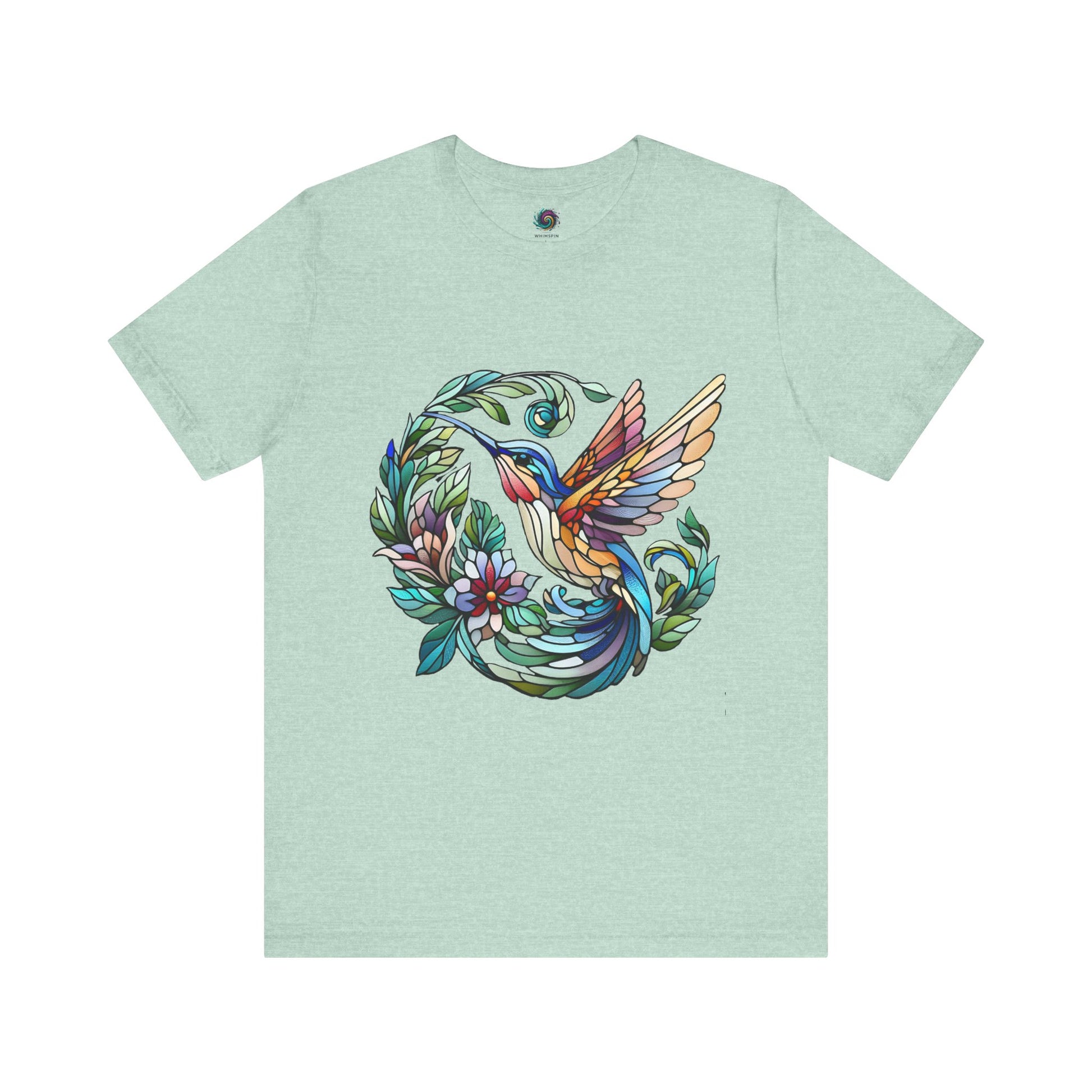 Stained Glass Hummingbird Tee – Vibrant Nature Shirt - WhimSpin - https://whimspin.com