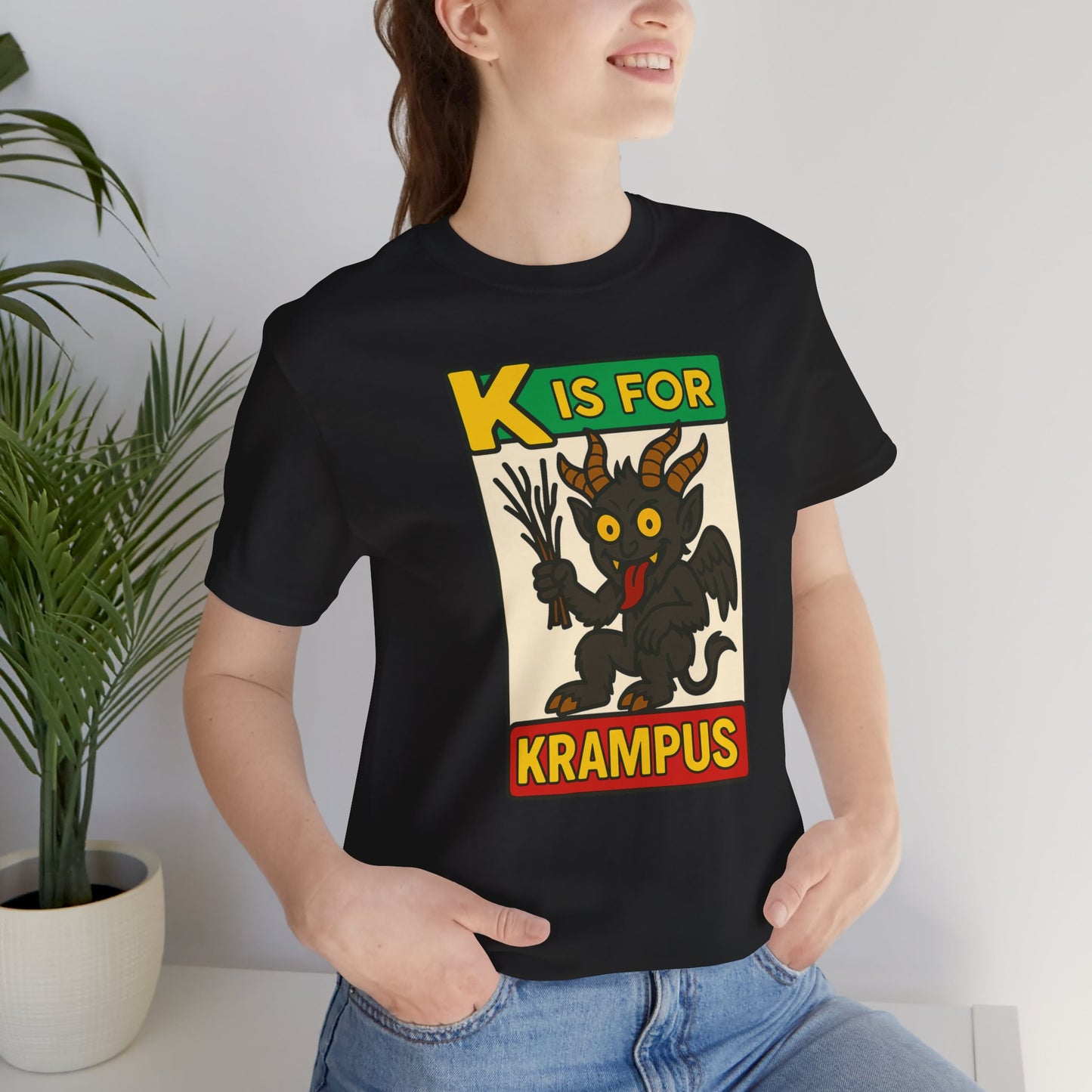 Krampus Alphabet Tee - "K is for Krampus" Holiday Graphic T-Shirt