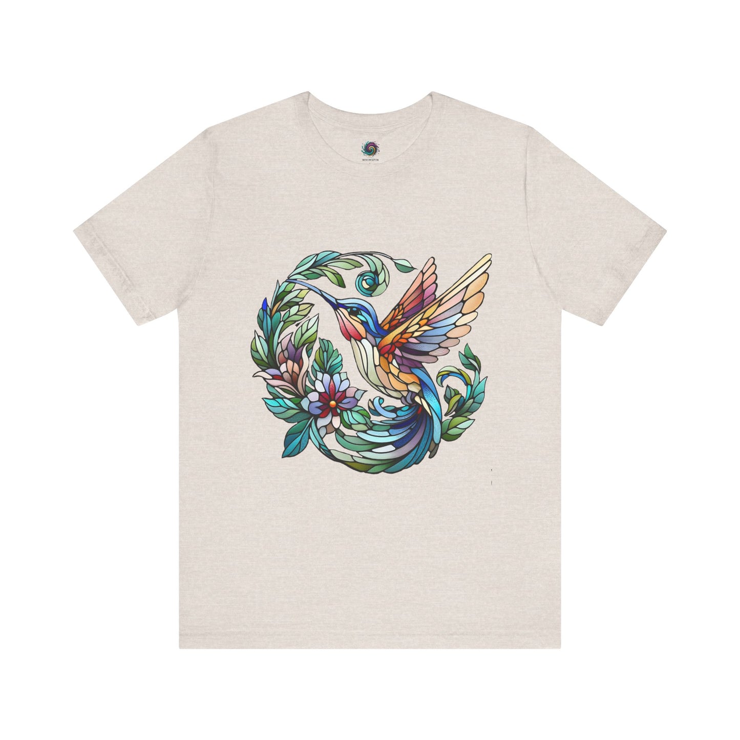 Stained Glass Hummingbird Tee – Vibrant Nature Shirt - WhimSpin - https://whimspin.com