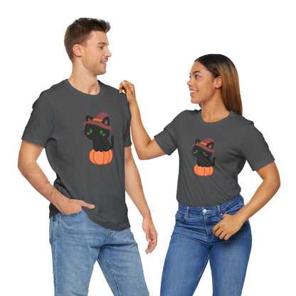 Halloween Cat Shirt – Cute Cat on a Pumpkin Graphic Tee