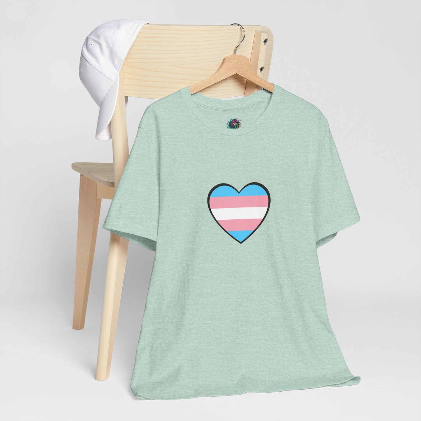 Transgender Flag Heart T-Shirt – LGBTQ+ Trans Flag Graphic Tee