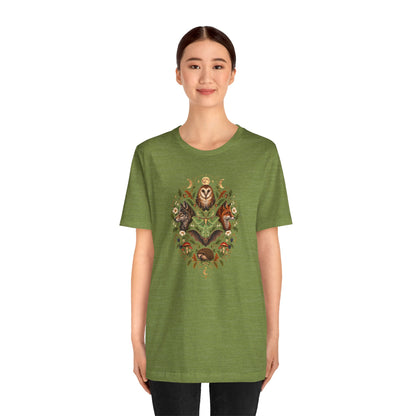 Nocturnal Woodland Animals T-Shirt – Moonlit Nature Tee
