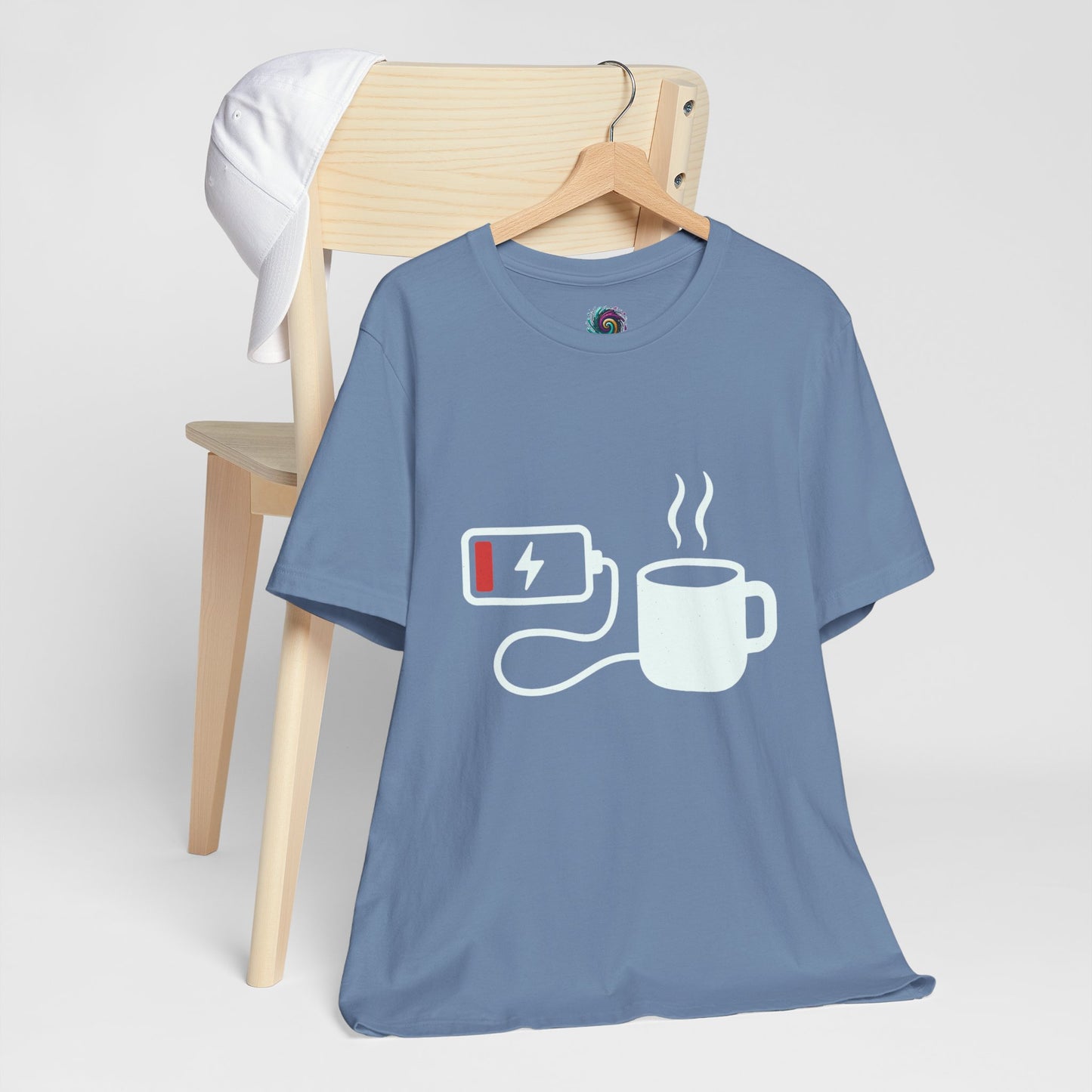 Low Battery Need Coffee Tee – Funny Caffeine Graphic T-Shirt