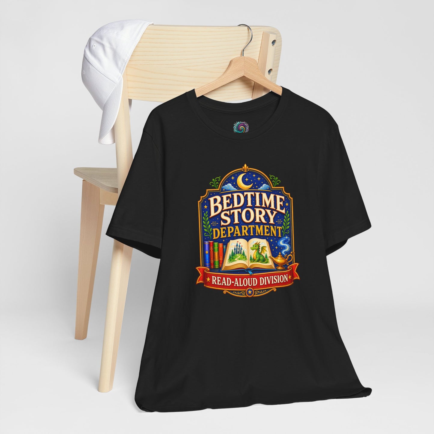 Bedtime Story Department T-Shirt – Read-Aloud Parent Tee