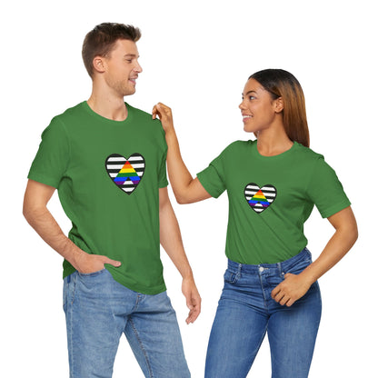 Ally Pride Flag Heart T-Shirt – Subtle LGBTQ+ Support Tee