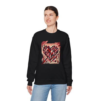 Cubist Heart Sweatshirt – Modern Art Valentine's Day Pullover