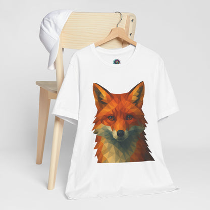 Geometric Fox T-Shirt – Polygon Animal Tee with Nature Vibes - WhimSpin - https://whimspin.com