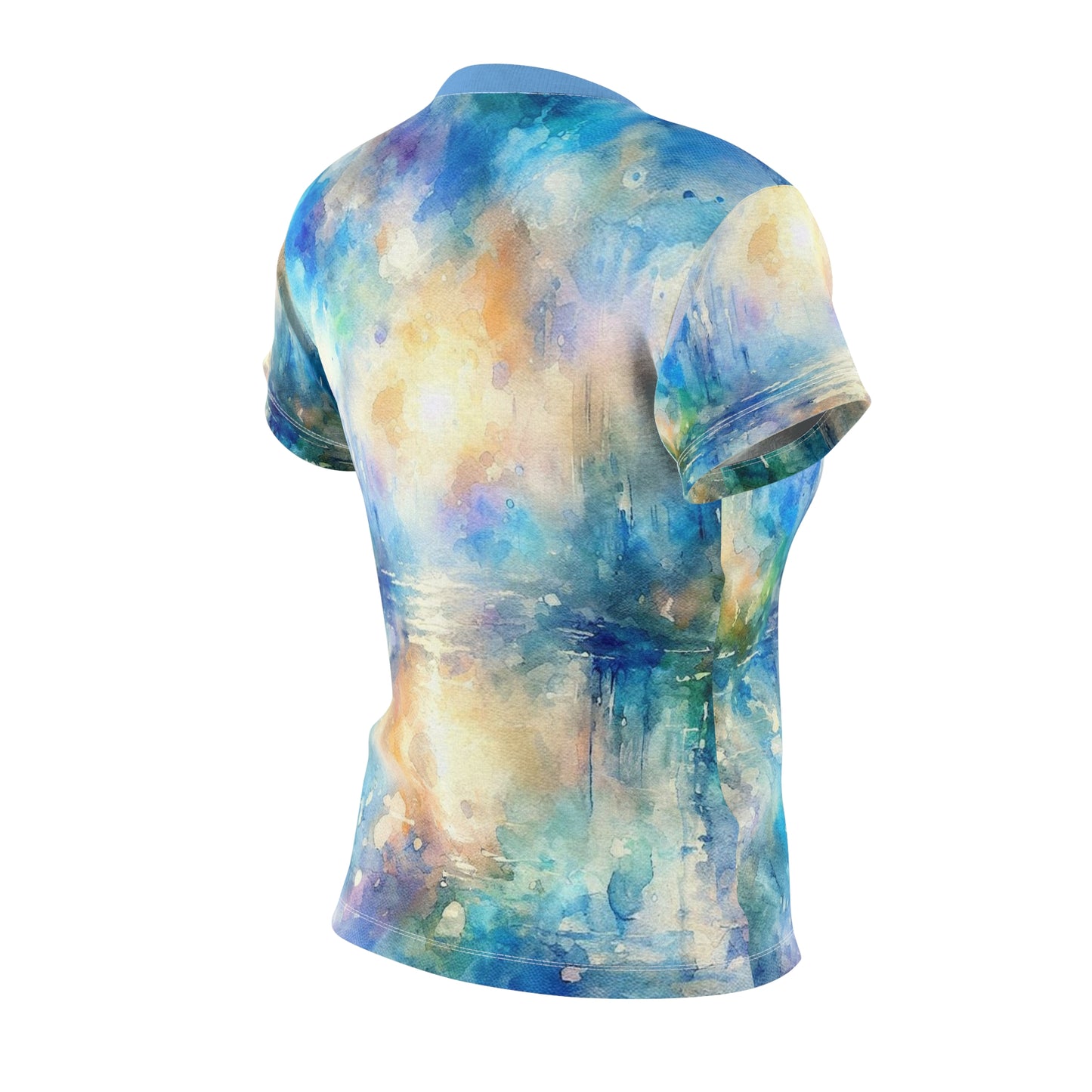 Watercolor Dream Tee – Sunset Lake Serenity for Women