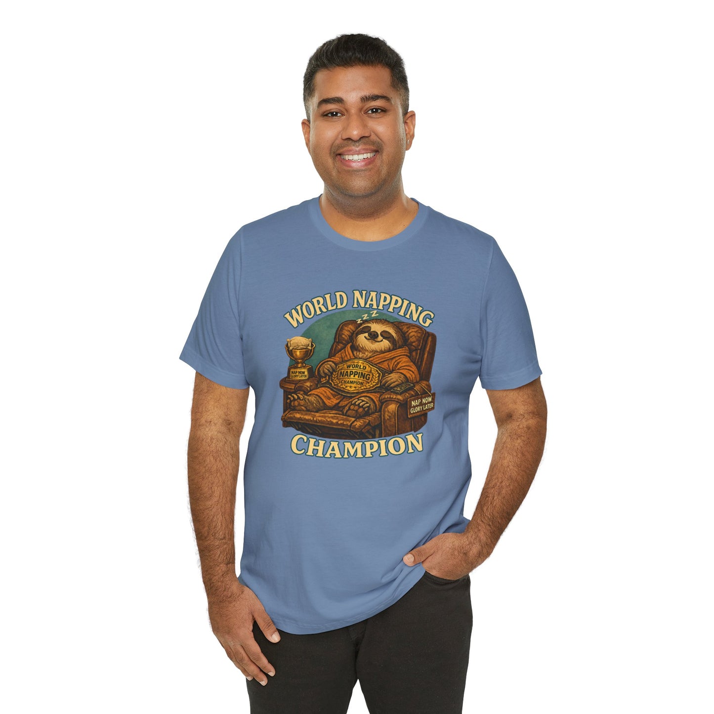World Napping Champion T-Shirt – Funny Sloth Nap Tee