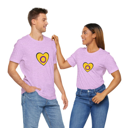 Intersex Pride Flag Heart T-Shirt – Minimalist LGBTQ+ Support Tee