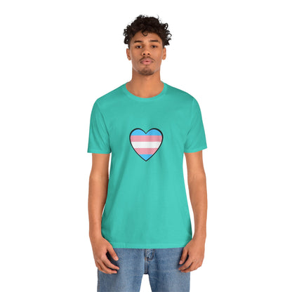 Transgender Flag Heart T-Shirt – LGBTQ+ Trans Flag Graphic Tee