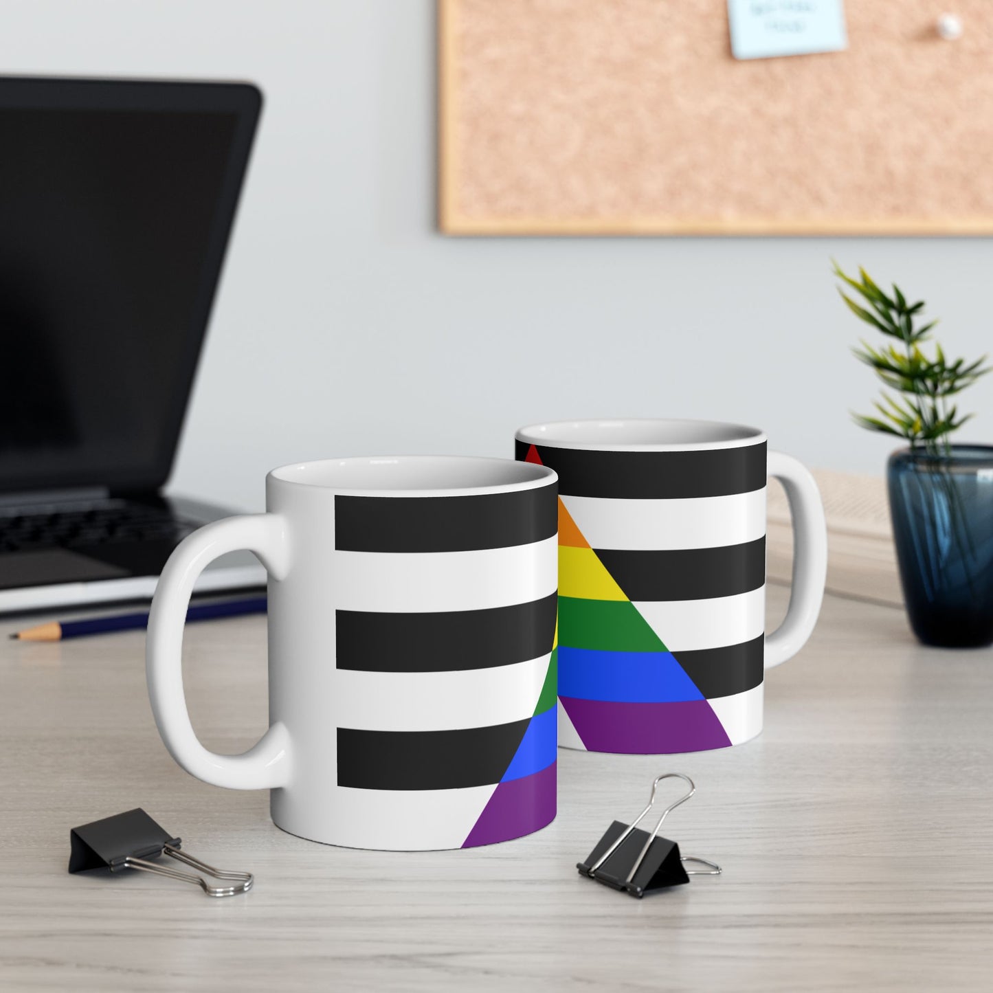 Straight Ally Pride Flag Mug – Rainbow “A” Coffee Cup