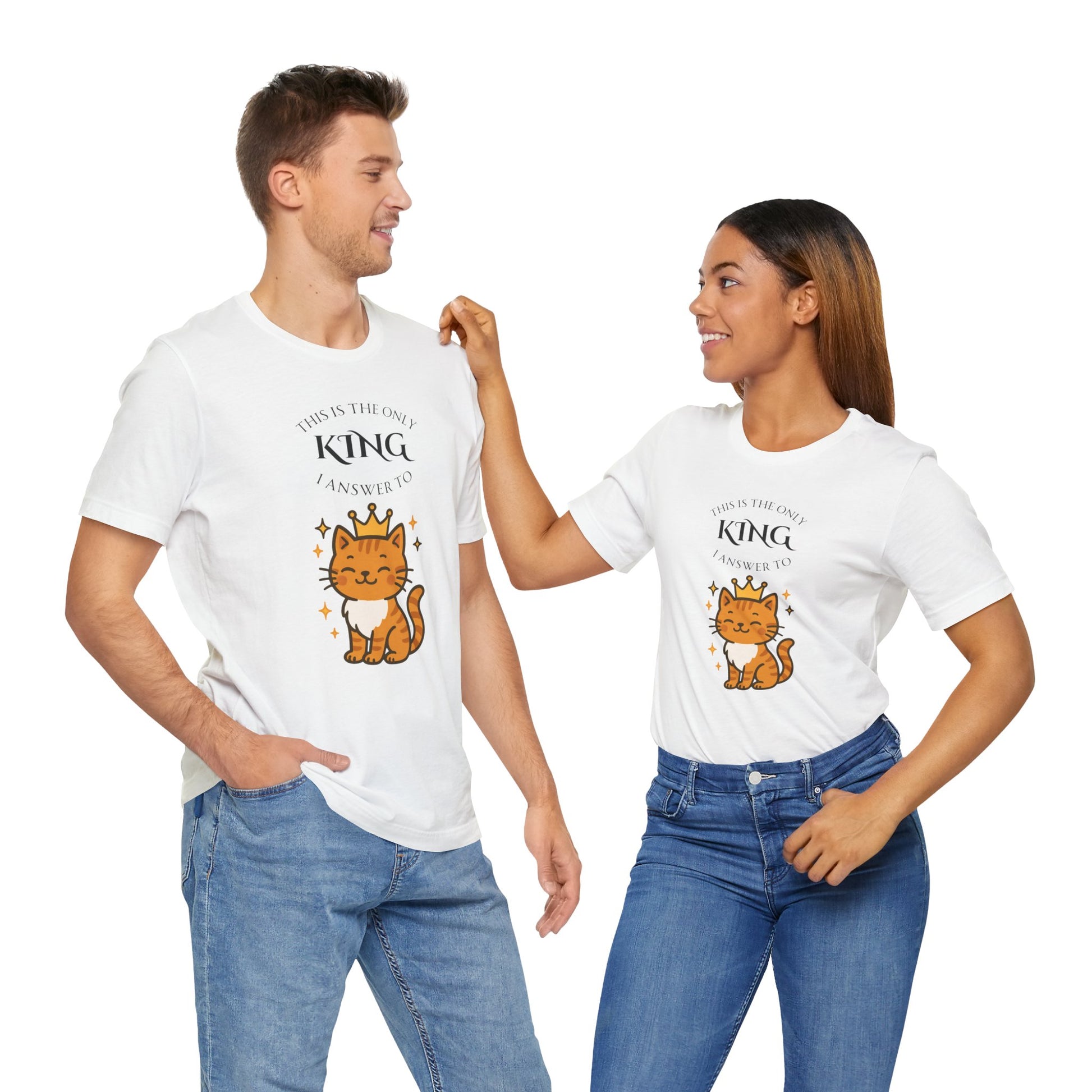 "The Only King I Answer To" T-Shirt – Cute Cat Lady Tee - WhimSpin - https://whimspin.com