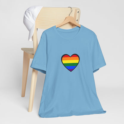 Pride Heart Flag T-Shirt – Rainbow Heart LGBTQ+ Equality Tee