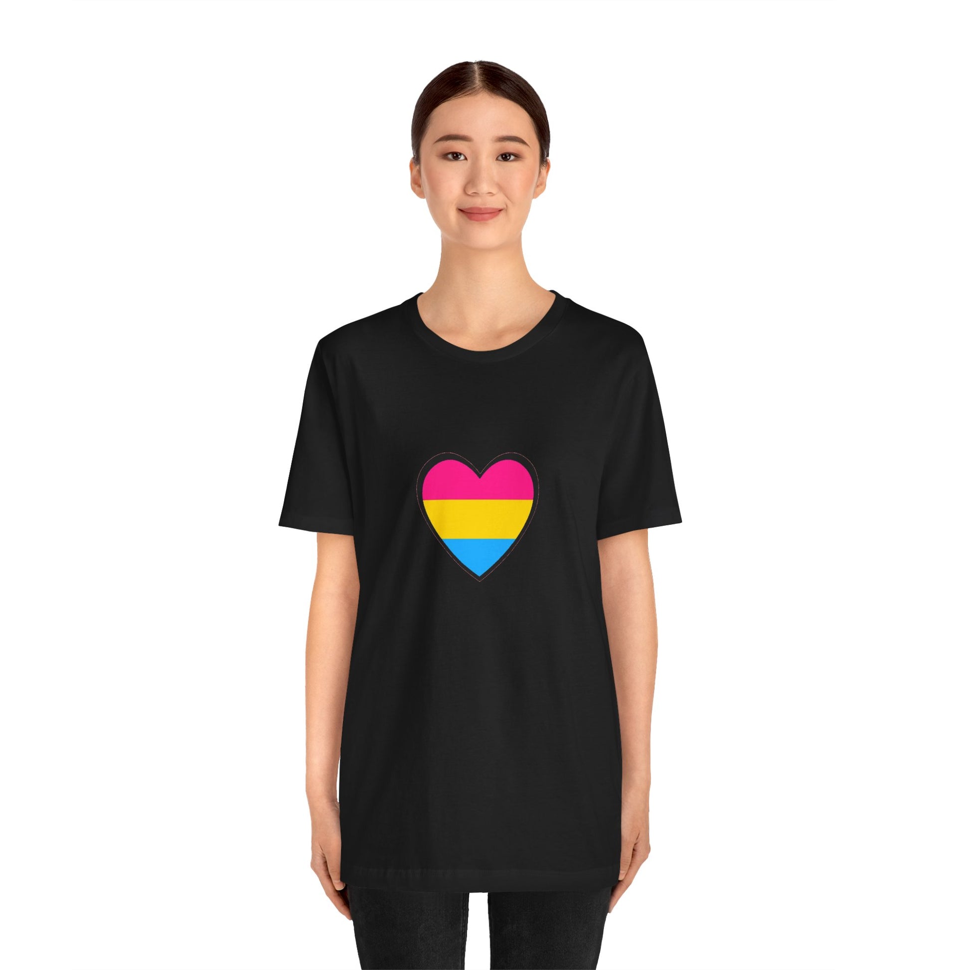Pansexual Pride Flag Heart Tee – LGBTQ+ Pan Flag Minimalist Shirt - WhimSpin - https://whimspin.com