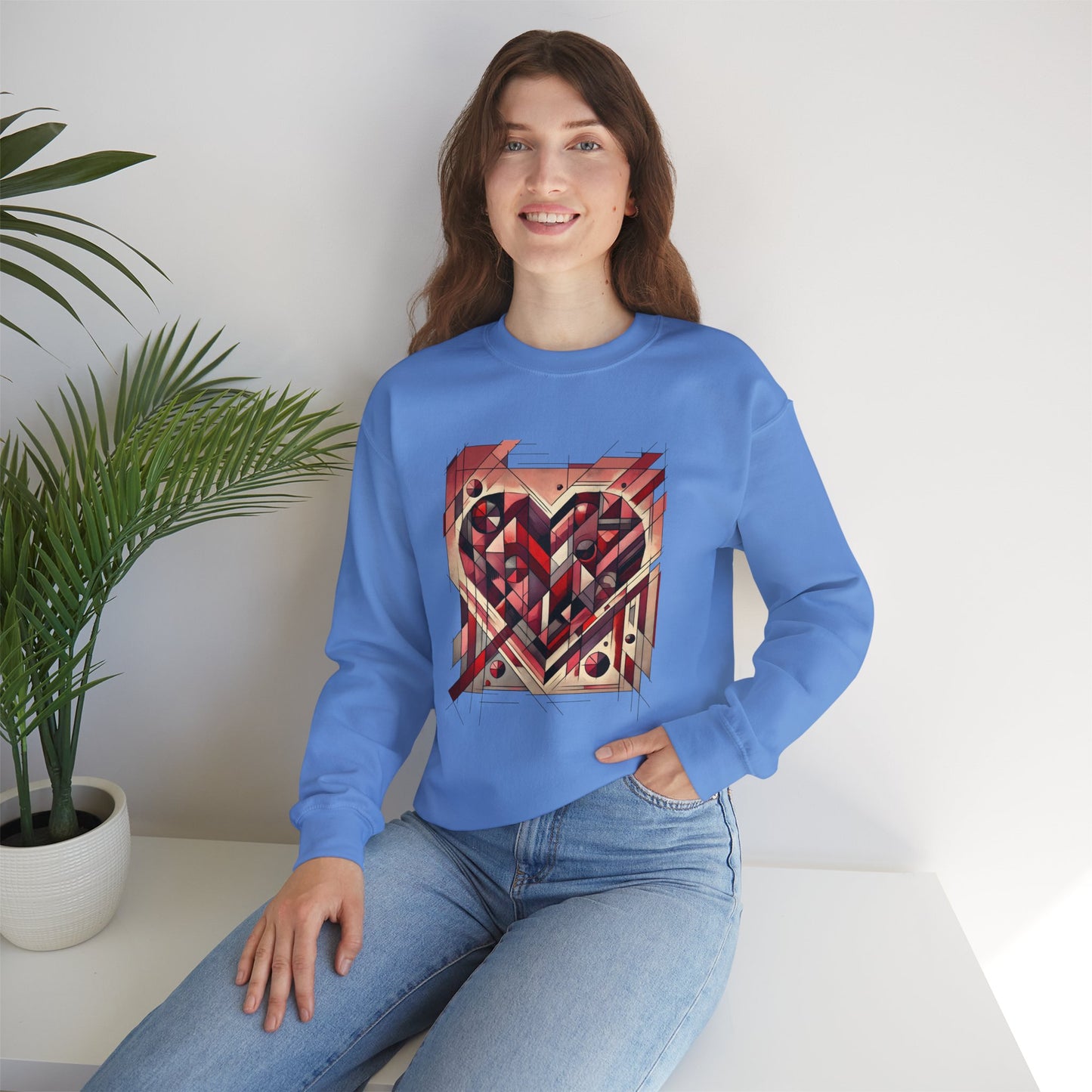 Cubist Heart Sweatshirt – Modern Art Valentine's Day Pullover