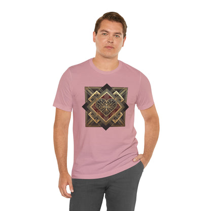 Art Deco Heart T-Shirt – Romantic Valentine's Day Graphic Tee