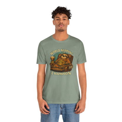 World Napping Champion T-Shirt – Funny Sloth Nap Tee