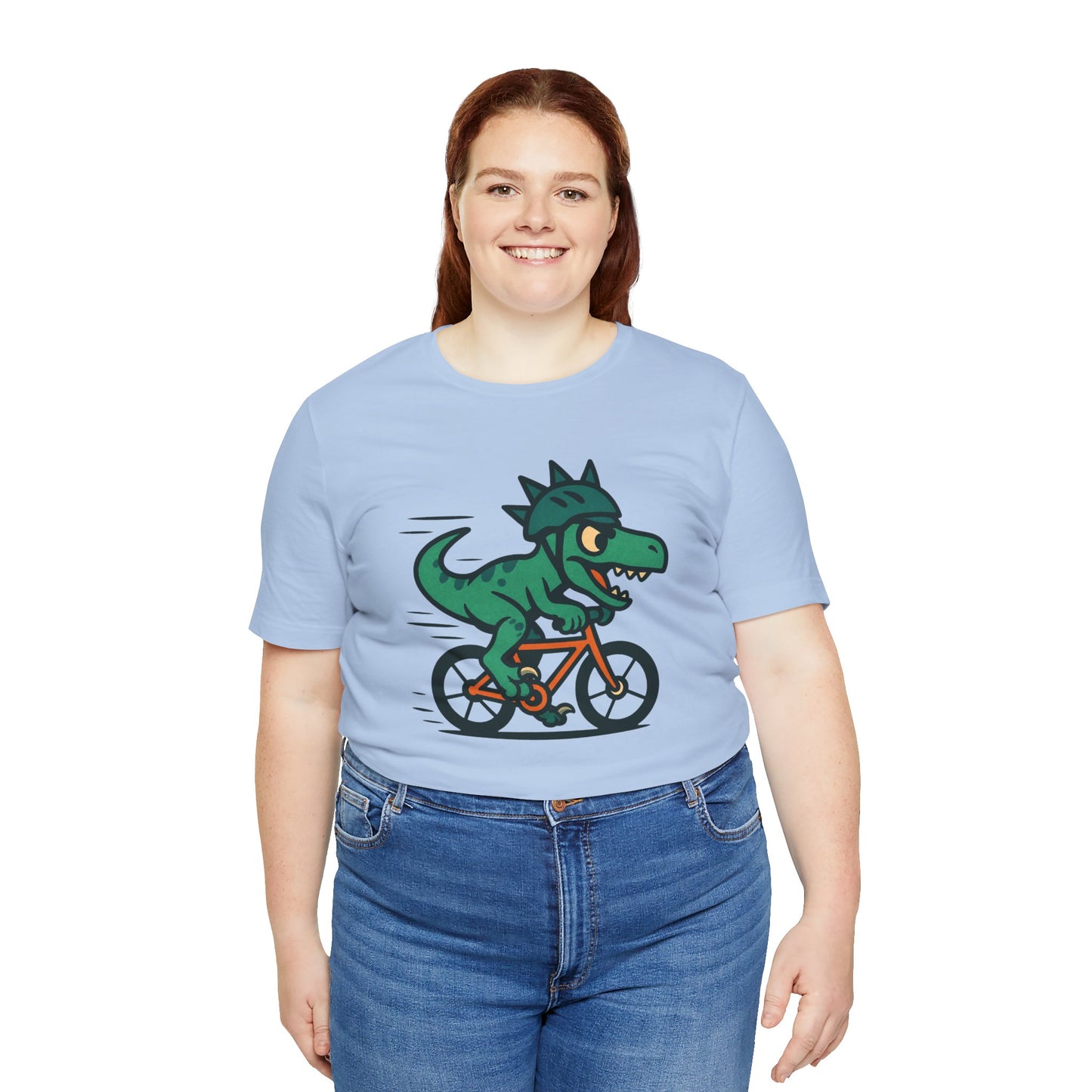 Velociraptor on a Bike T-Shirt – Funny Dino Velo Tee