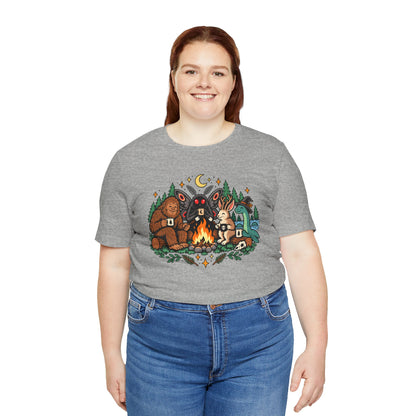 Cryptid Campfire T-Shirt – Bigfoot, Mothman & Nessie Tee