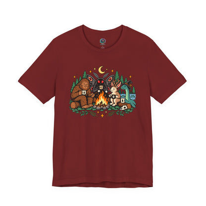 Cryptid Campfire T-Shirt – Bigfoot, Mothman & Nessie Tee