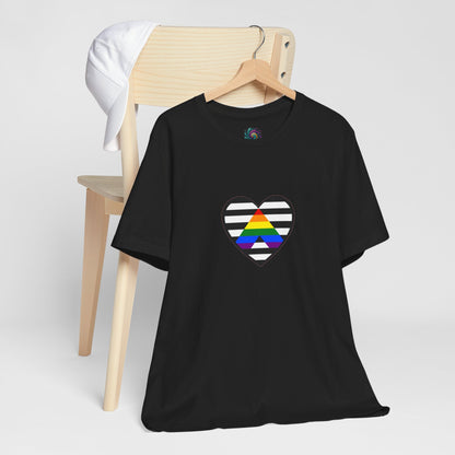 Ally Pride Flag Heart T-Shirt – Subtle LGBTQ+ Support Tee