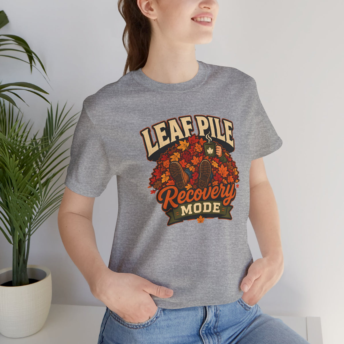 Leaf Pile Recovery Mode T-Shirt – Funny Fall Leaves Tee